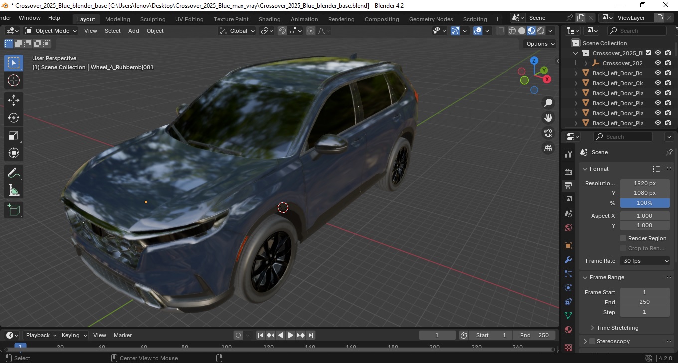 Crossover 2025 Blue 3D model