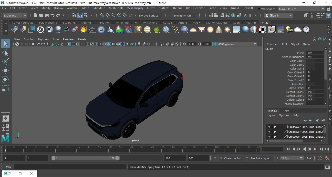Crossover 2025 Blue 3D model