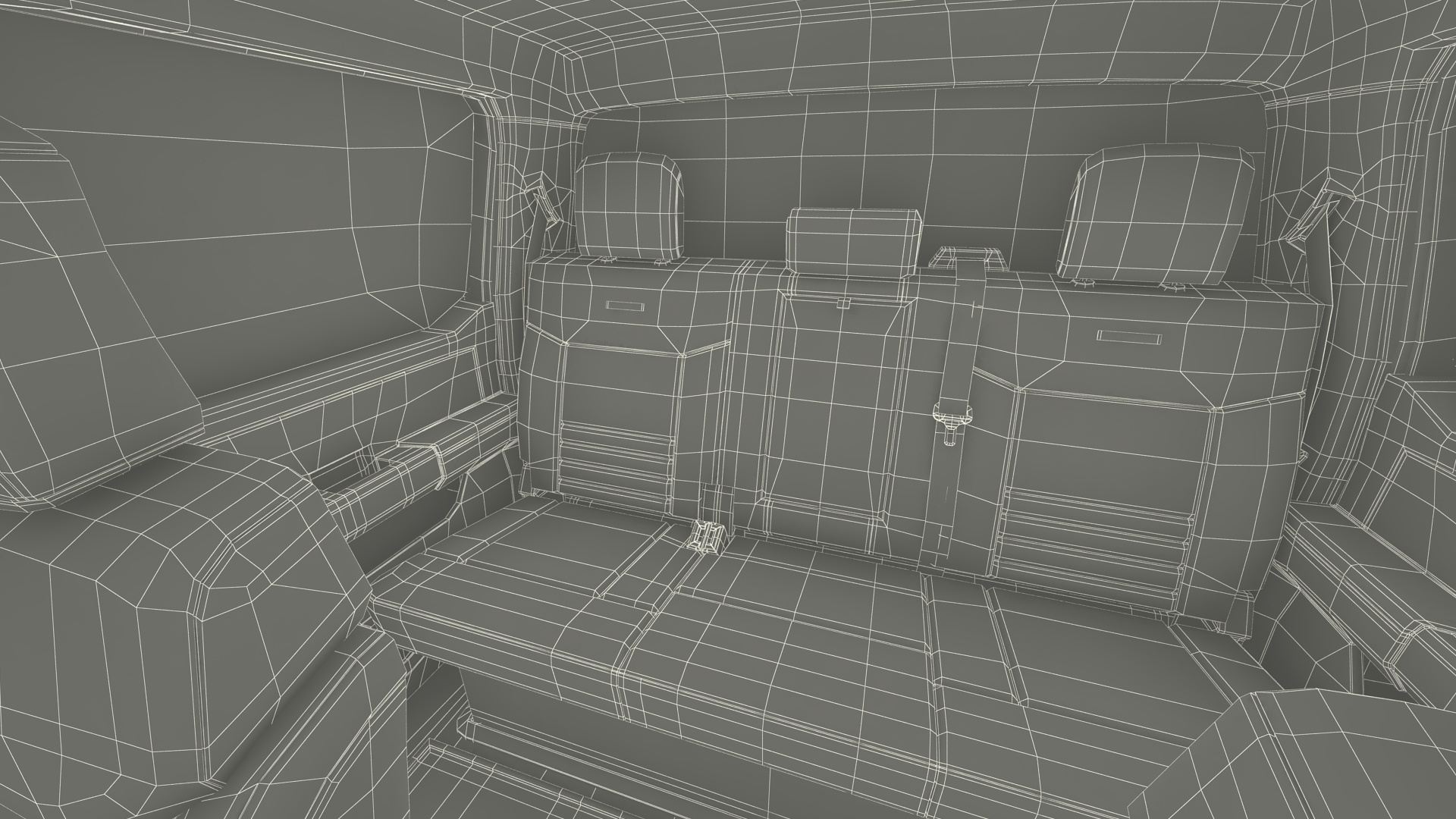 Four Doors Black Chassis Cab Rigged for Cinema 4D 3D model