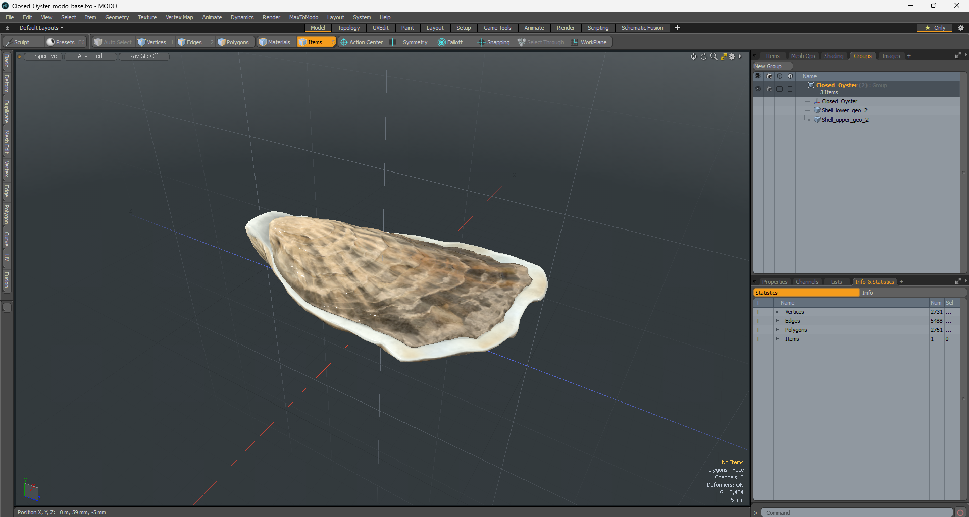 3D Closed Oyster model