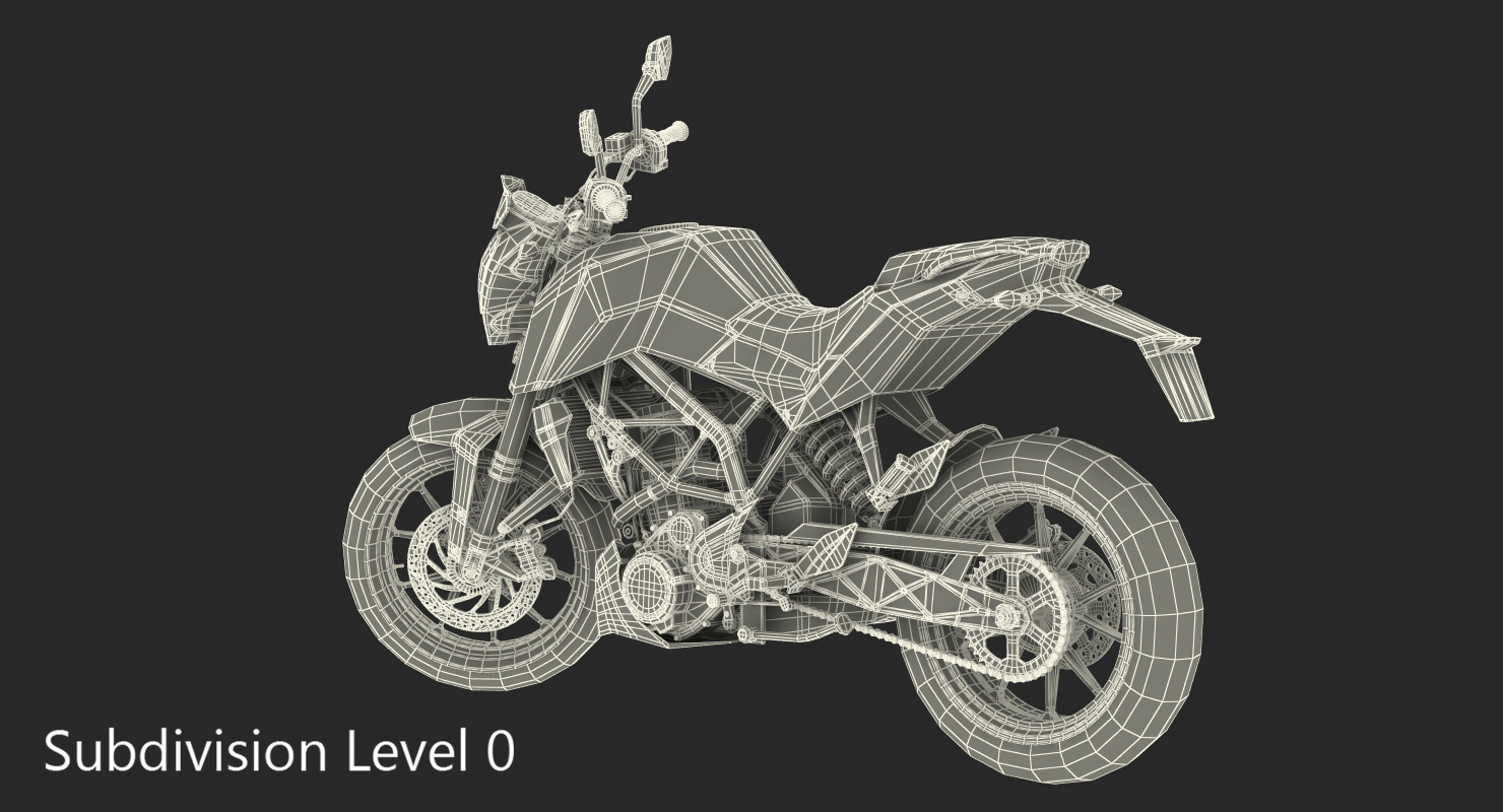 3D model Motorcycle KTM Duke 390 2016 Rigged