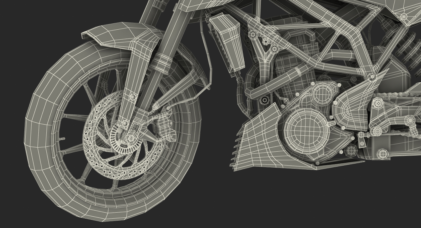 3D model Motorcycle KTM Duke 390 2016 Rigged