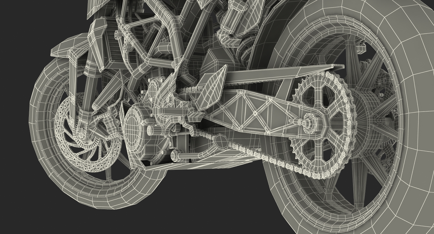 3D model Motorcycle KTM Duke 390 2016 Rigged