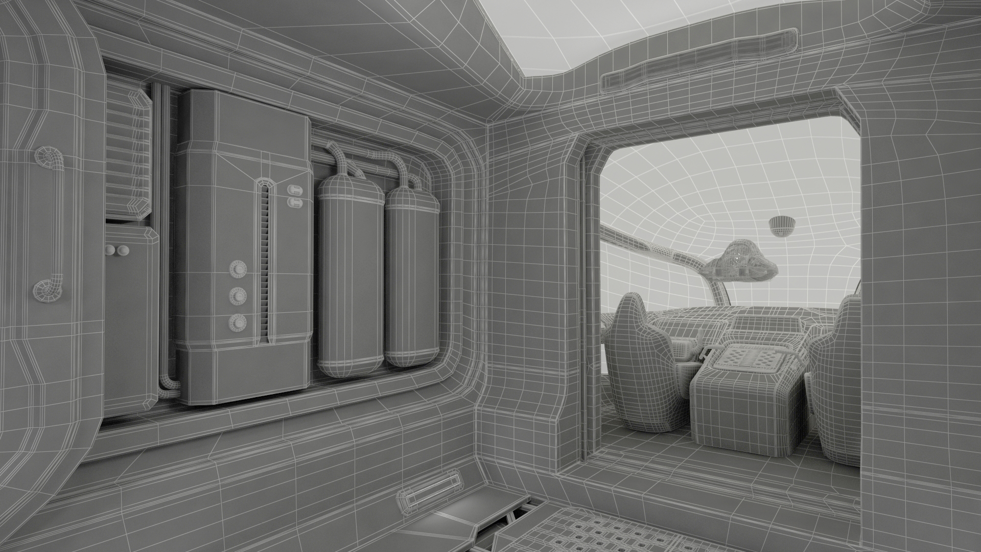 Sci Fi Dropship Rigged 3D