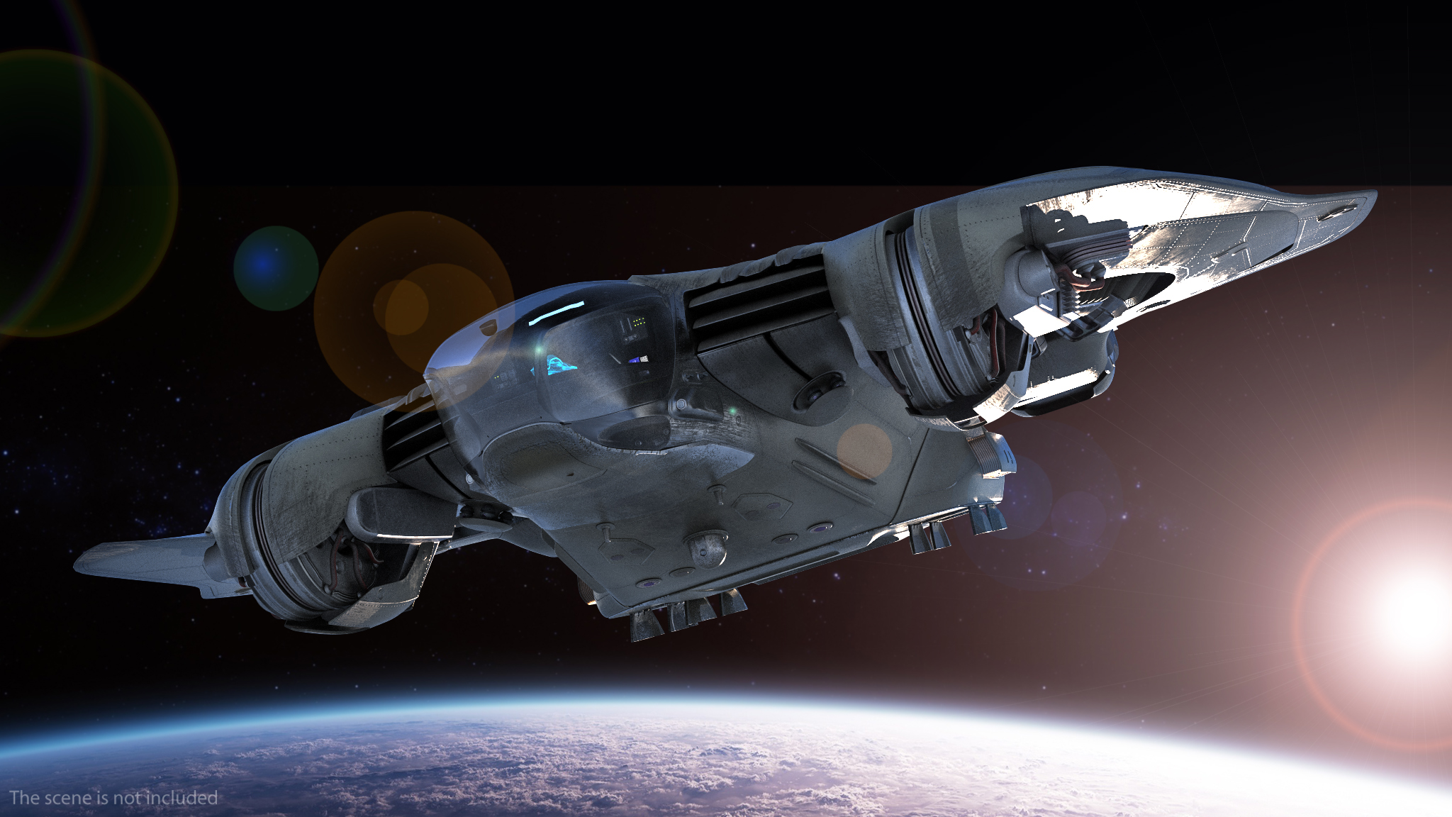 Sci Fi Dropship Rigged 3D