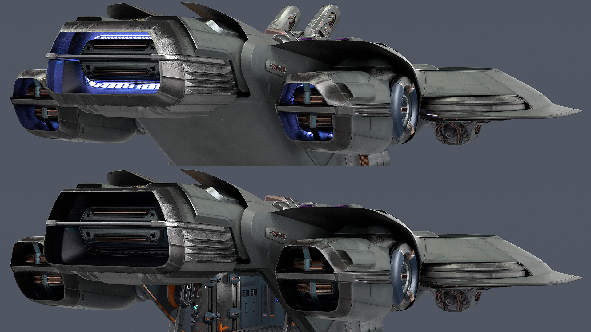 Sci Fi Dropship Rigged 3D