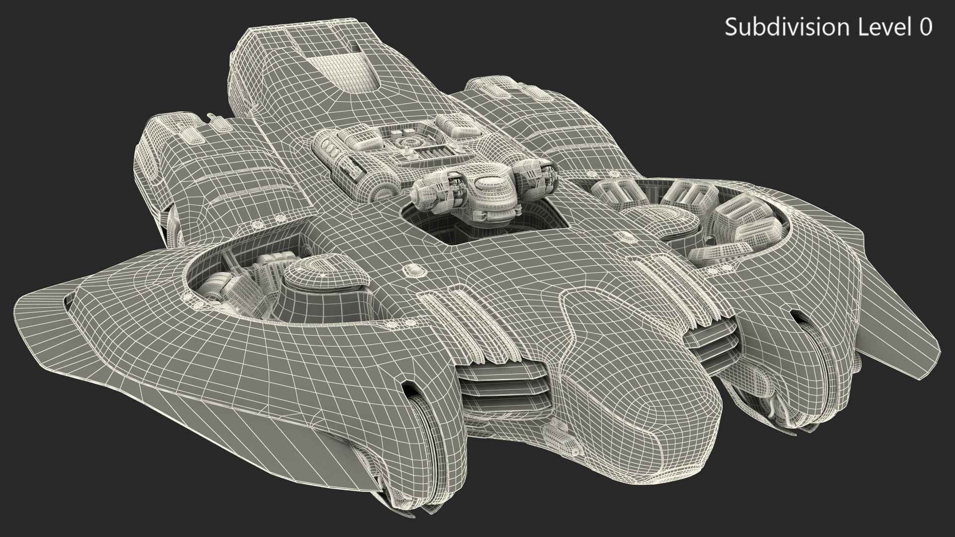 Sci Fi Dropship Rigged 3D