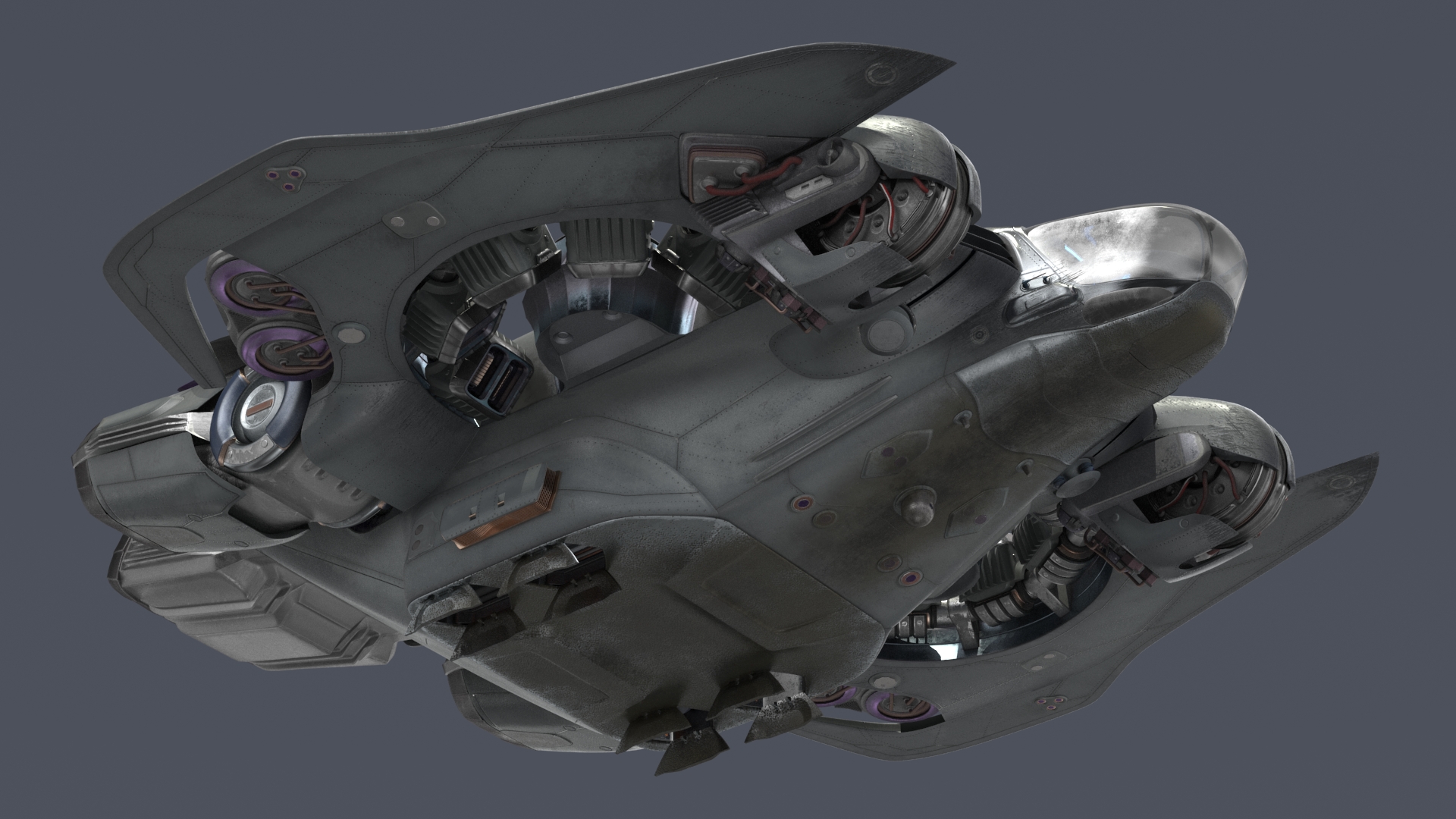 Sci Fi Dropship Rigged 3D