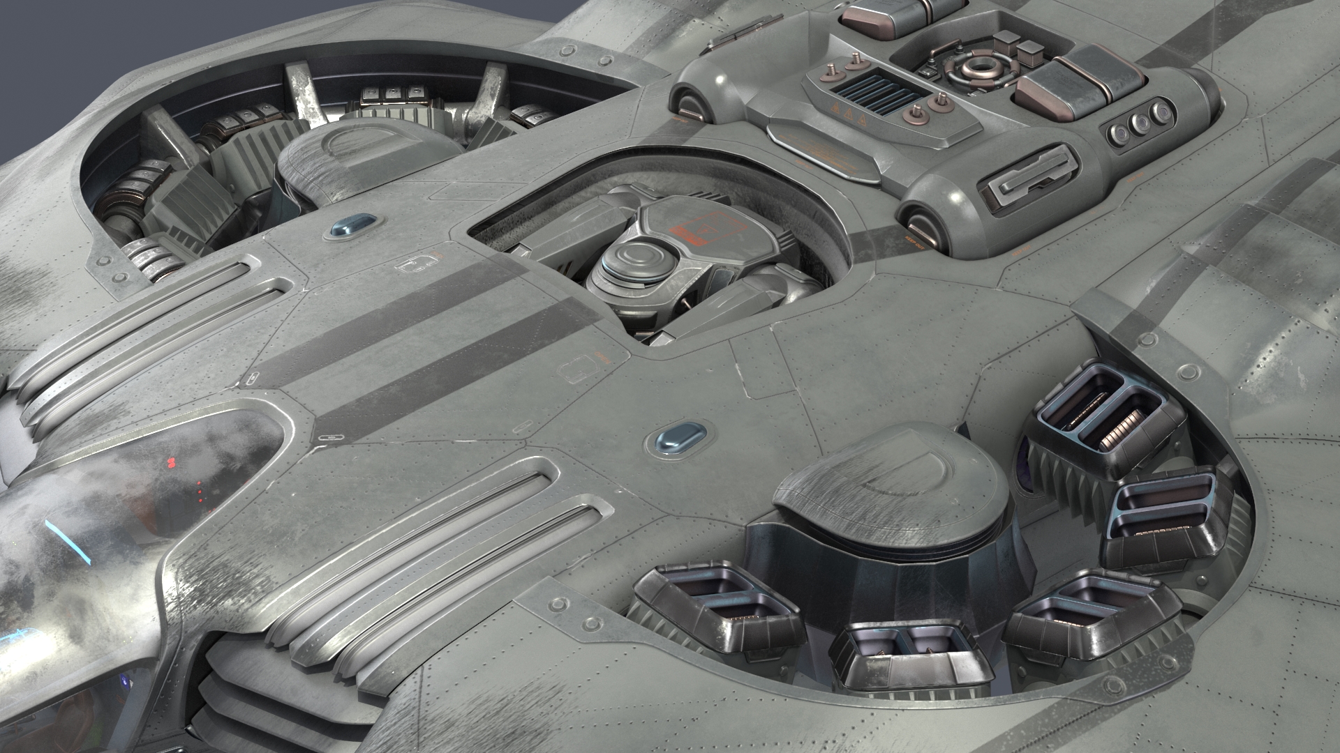 Sci Fi Dropship Rigged 3D