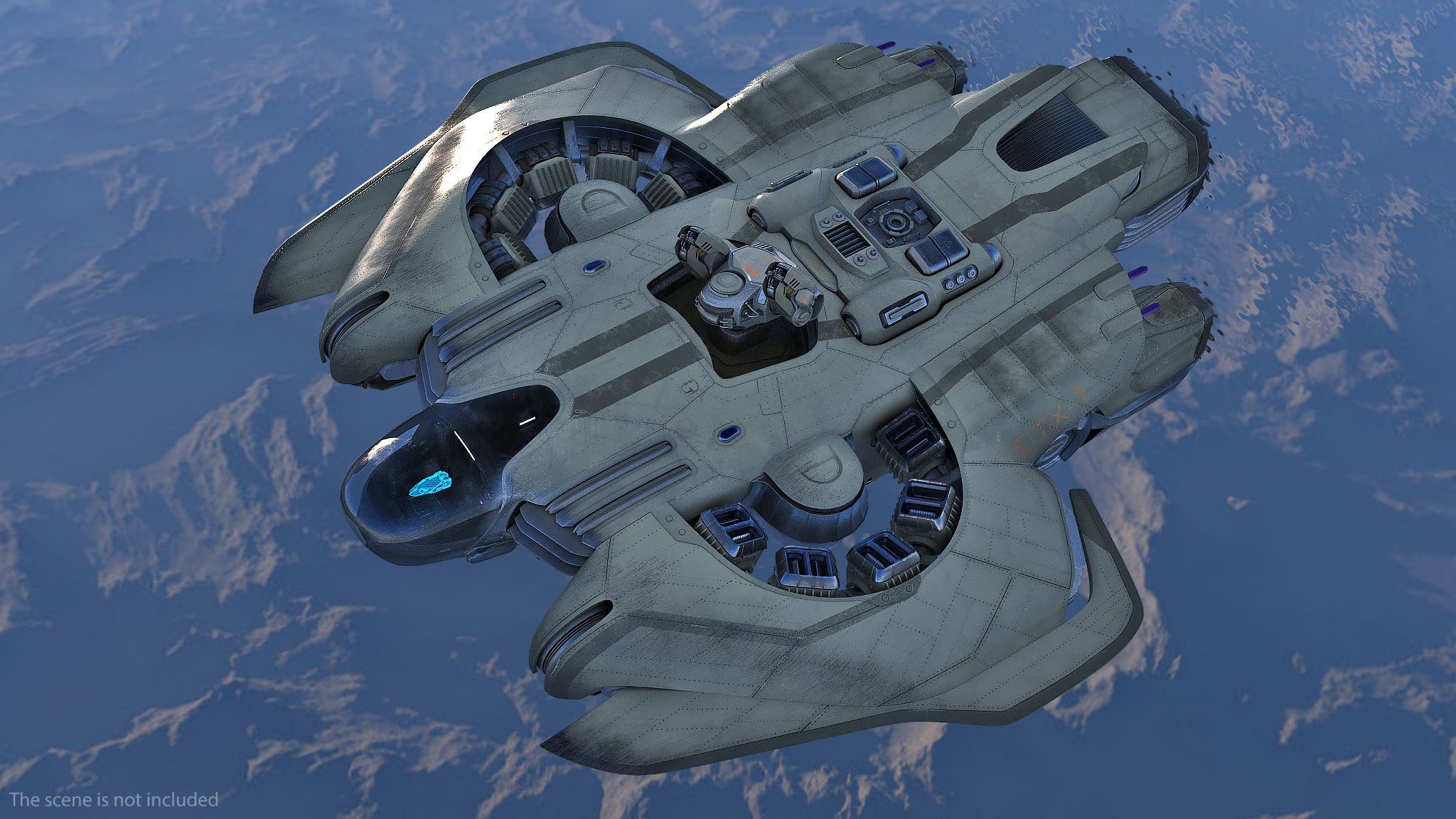Sci Fi Dropship Rigged 3D