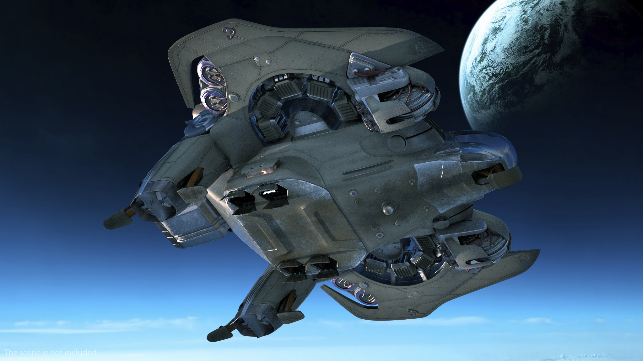 Sci Fi Dropship Rigged 3D