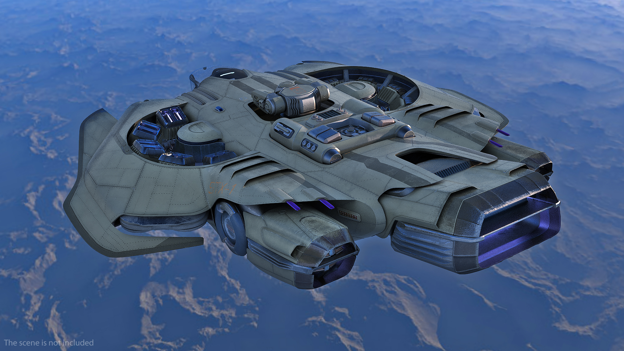 Sci Fi Dropship Rigged 3D