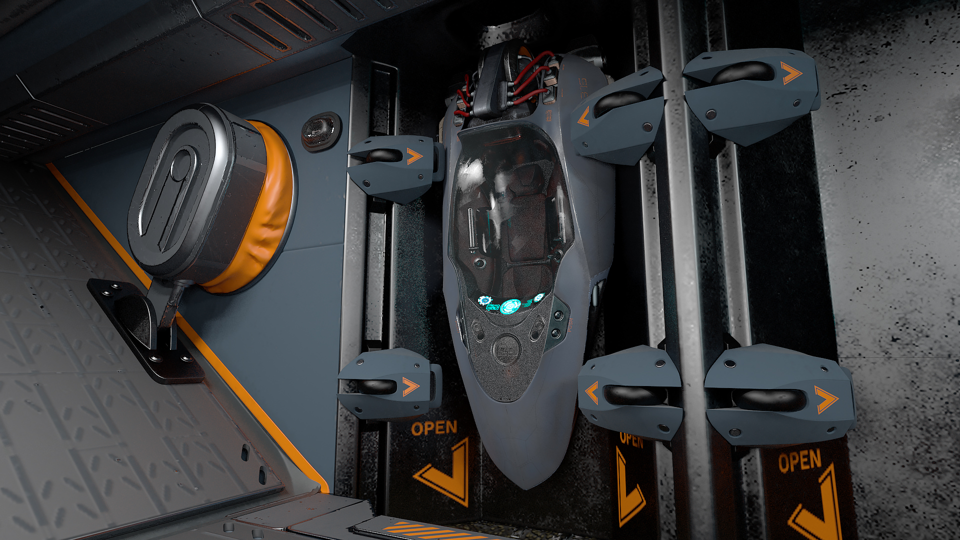 Sci Fi Dropship Rigged 3D
