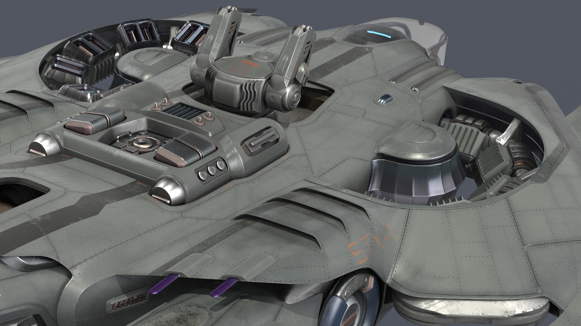 Sci Fi Dropship Rigged 3D