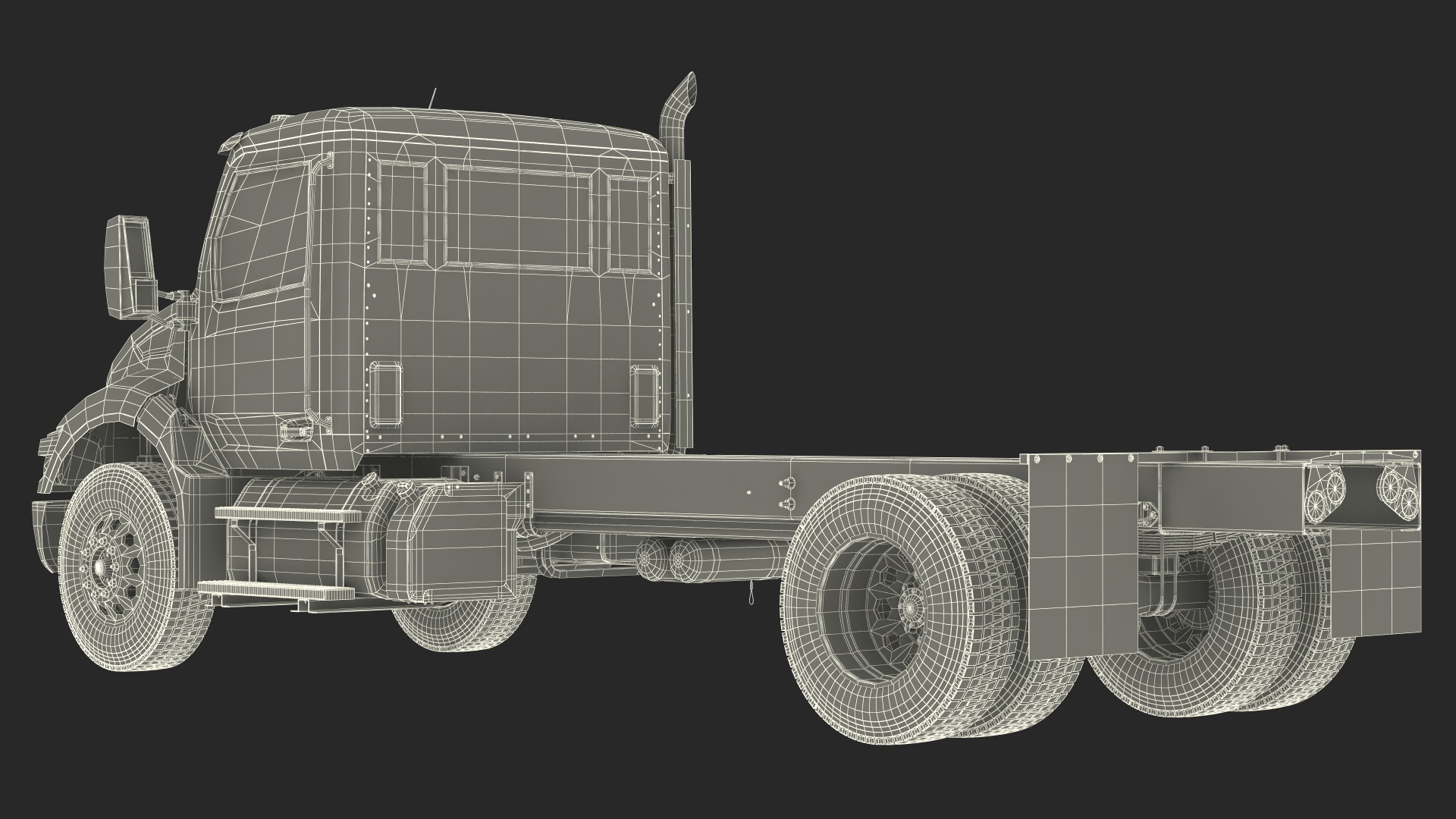3D Peterbilt 537 Red Truck model