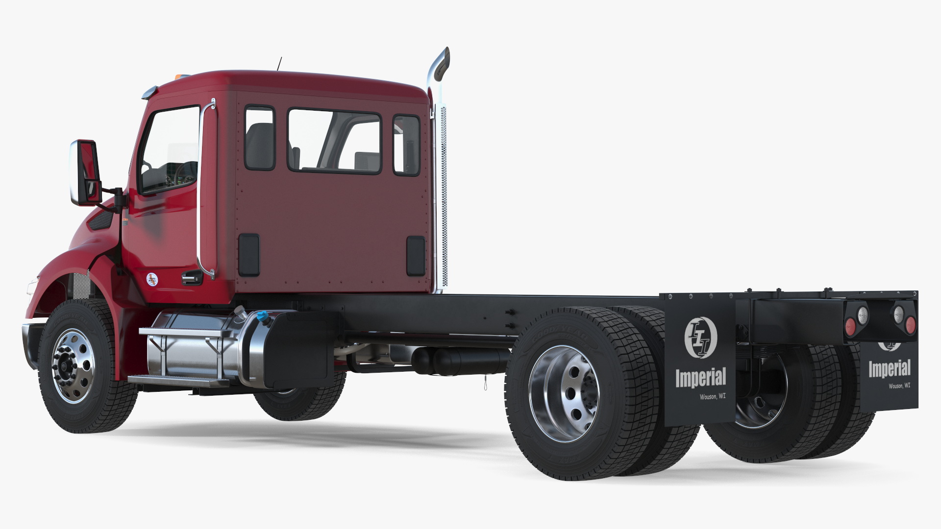 3D Peterbilt 537 Red Truck model