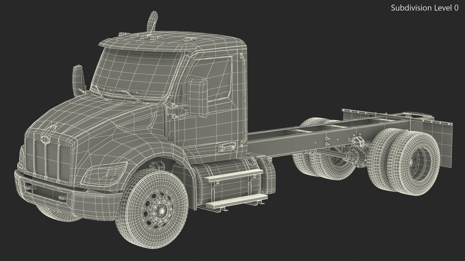 3D Peterbilt 537 Red Truck model