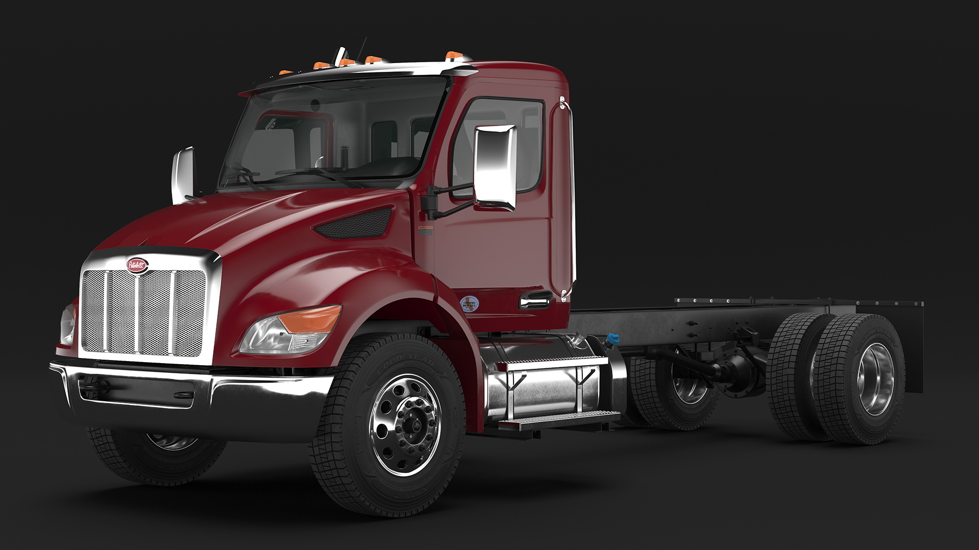 3D Peterbilt 537 Red Truck model