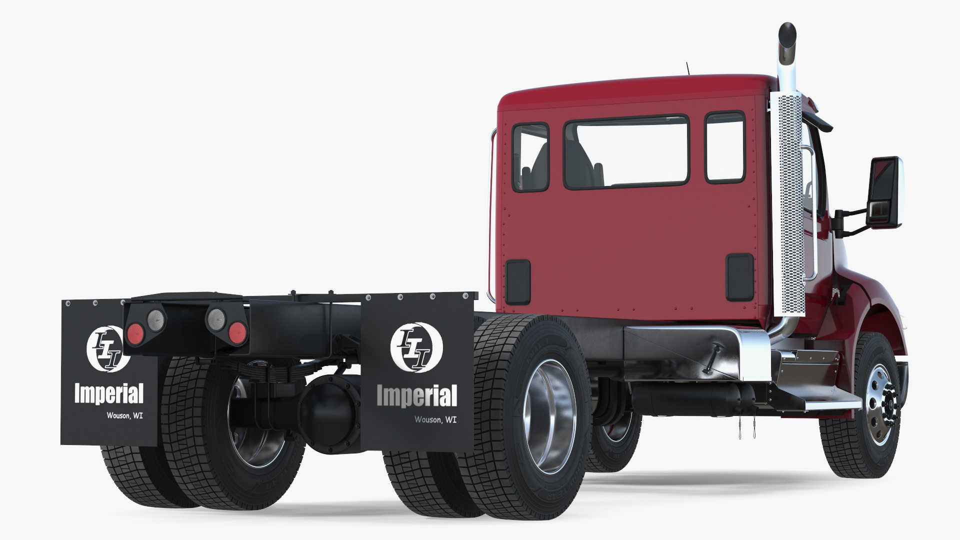 3D Peterbilt 537 Red Truck model