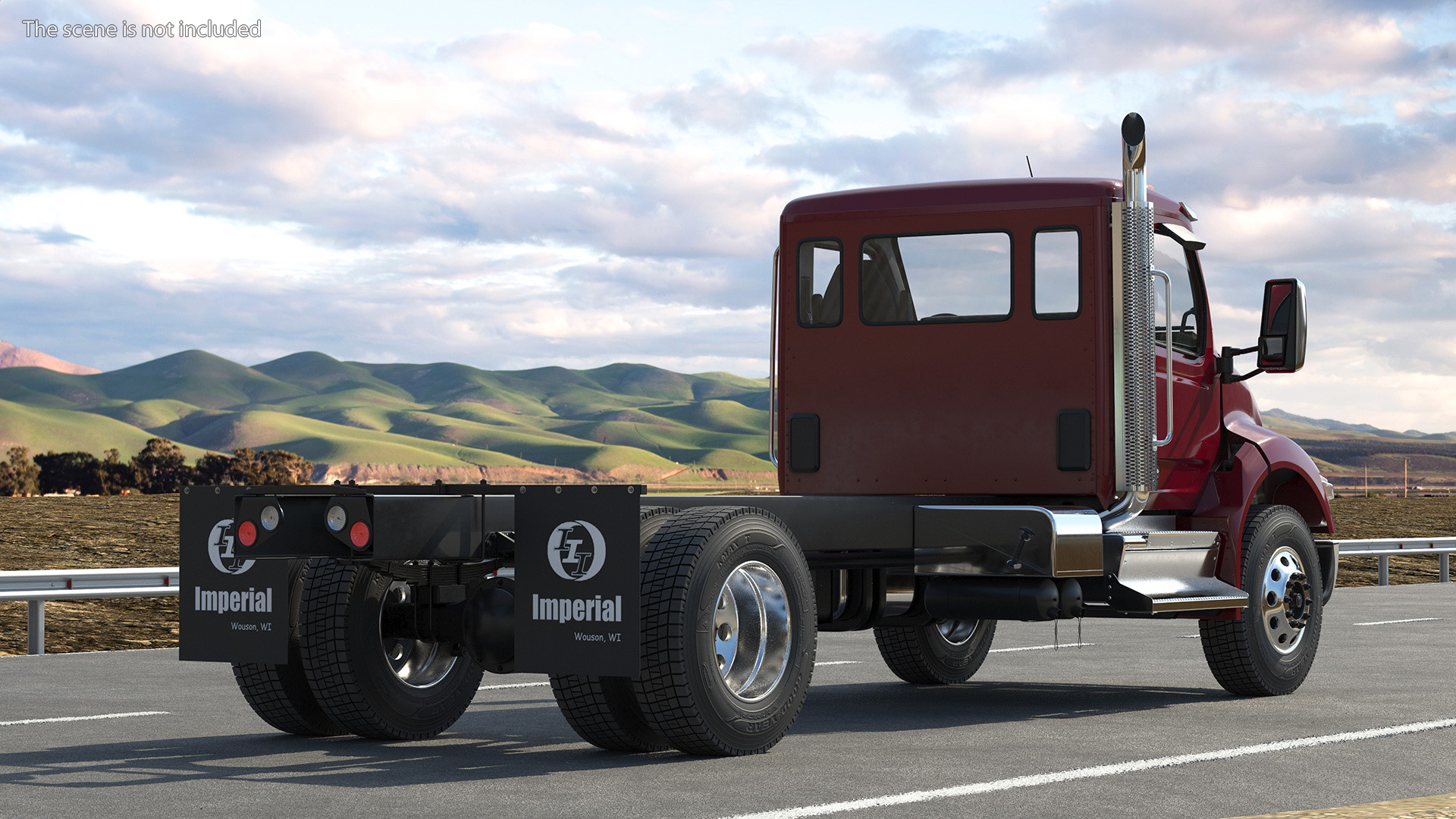 3D Peterbilt 537 Red Truck model