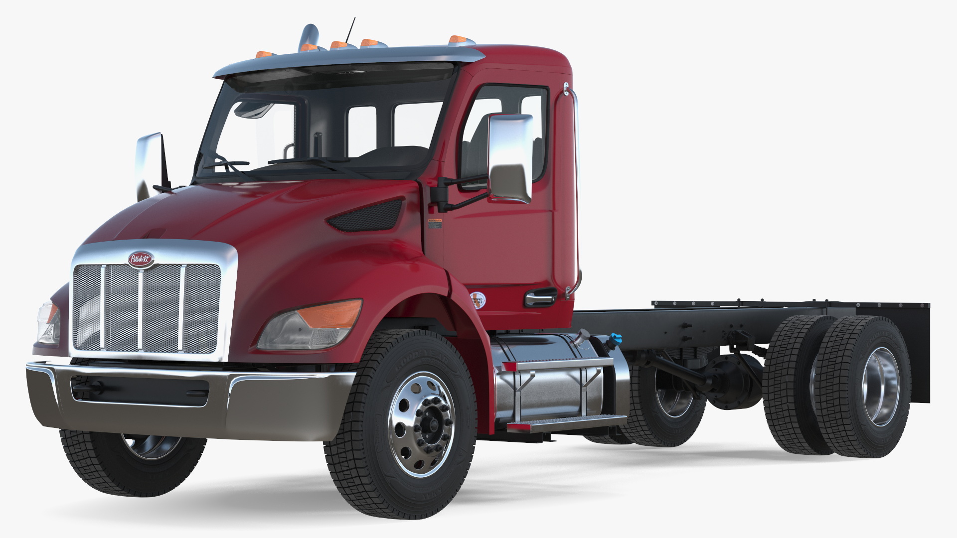 3D Peterbilt 537 Red Truck model