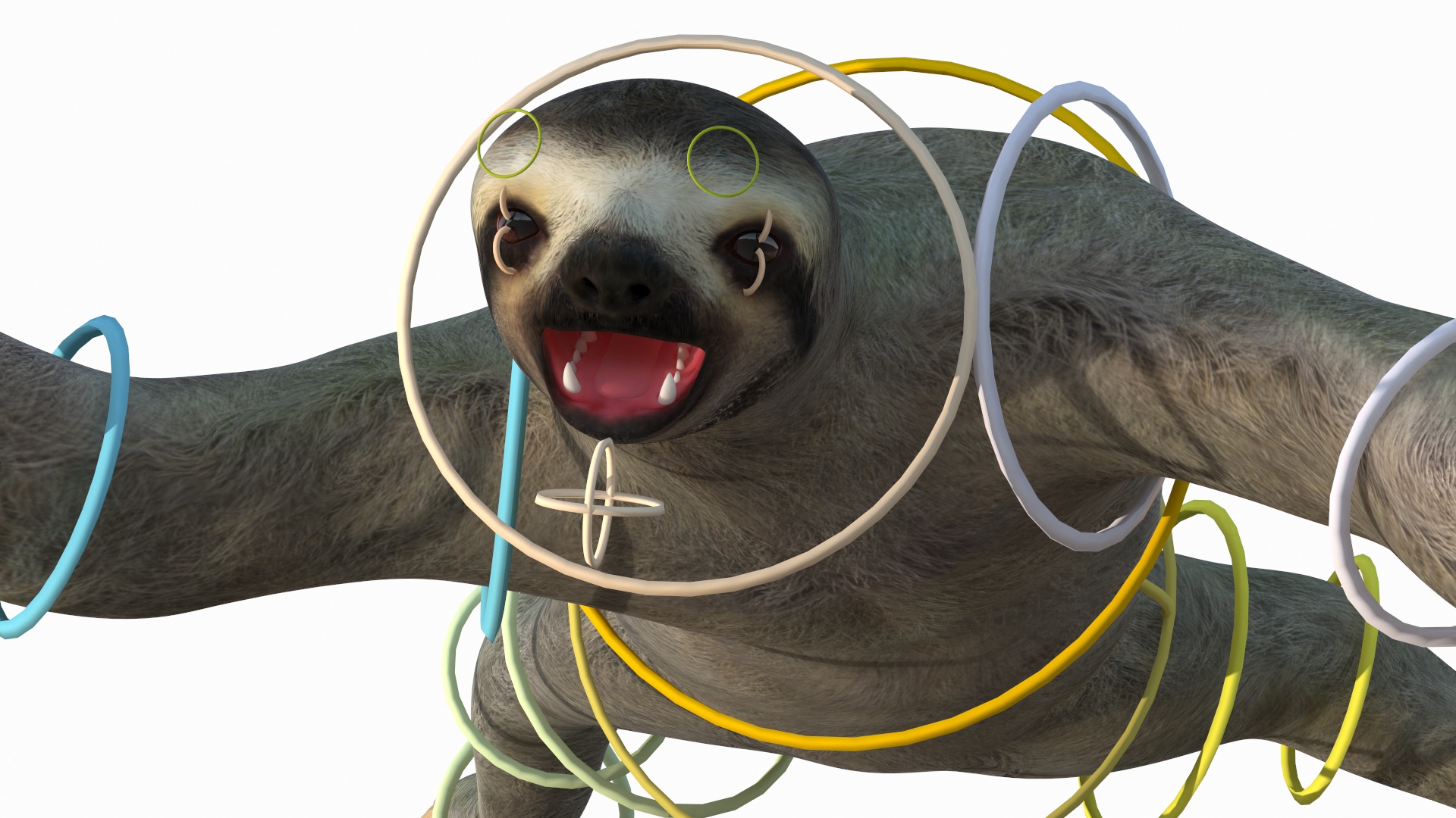 3D Sloth Rigged for Maya