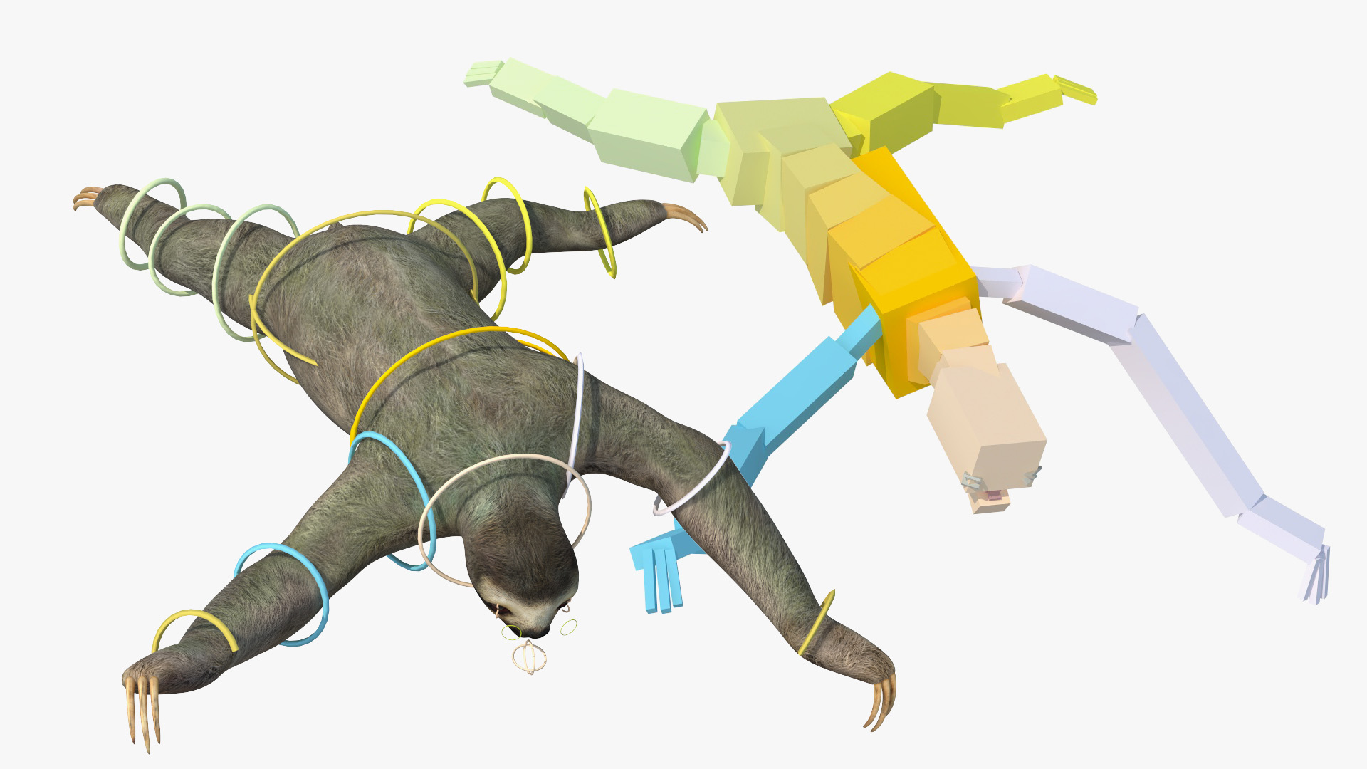 3D Sloth Rigged for Maya