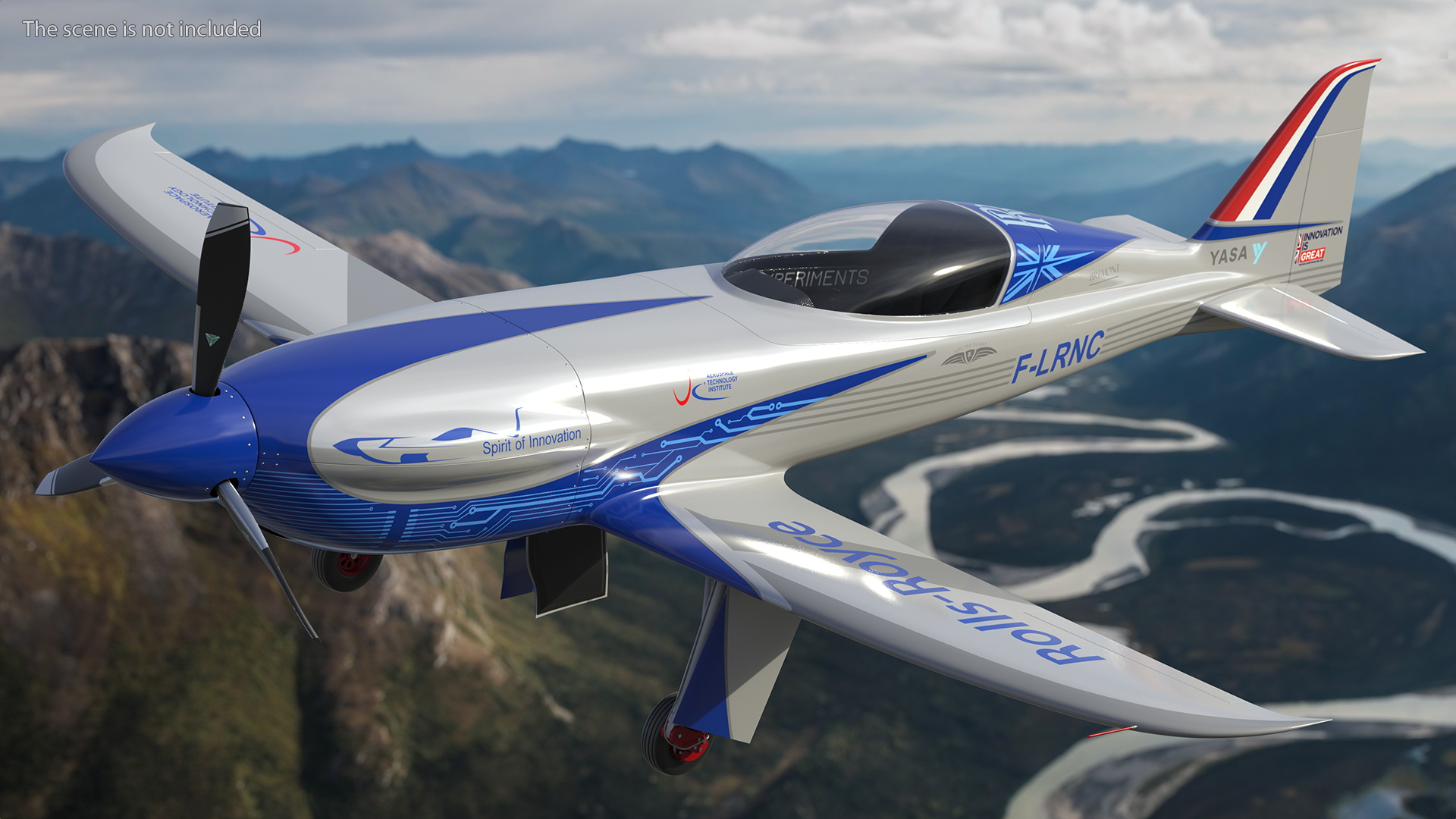 Rolls Royce ACCEL Electric Aircraft Rigged 3D