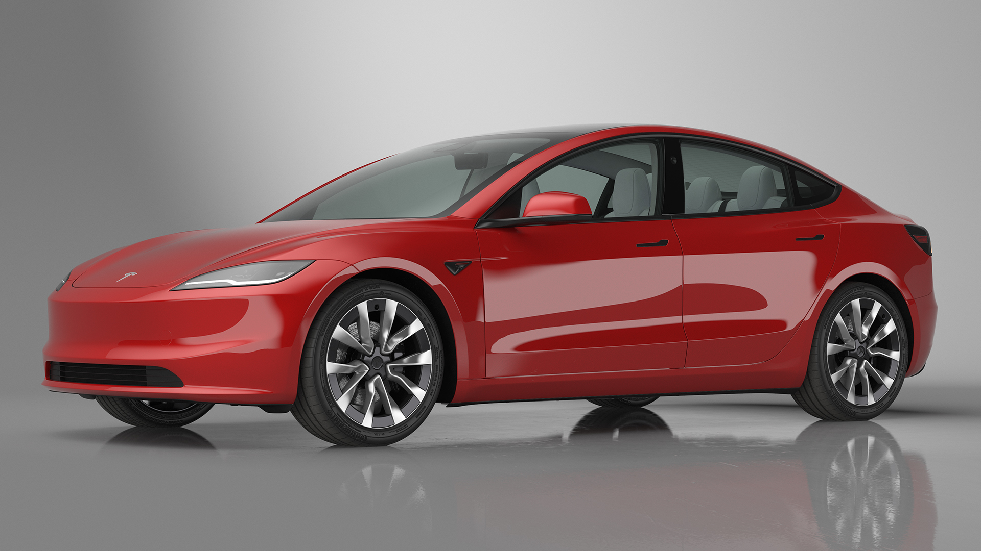 Tesla Model 3 2024 Red Lights On 3D