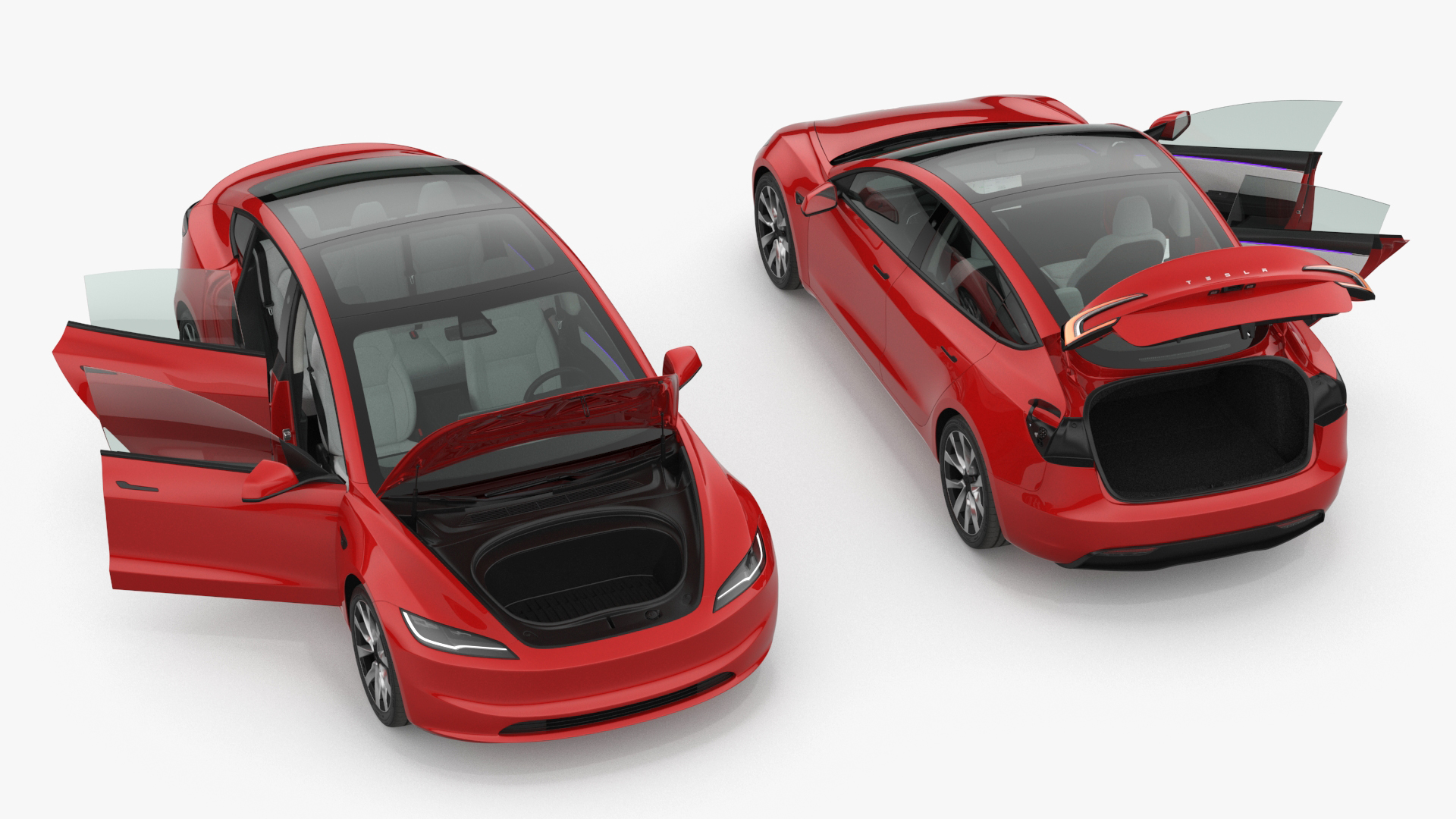 Tesla Model 3 2024 Red Lights On 3D