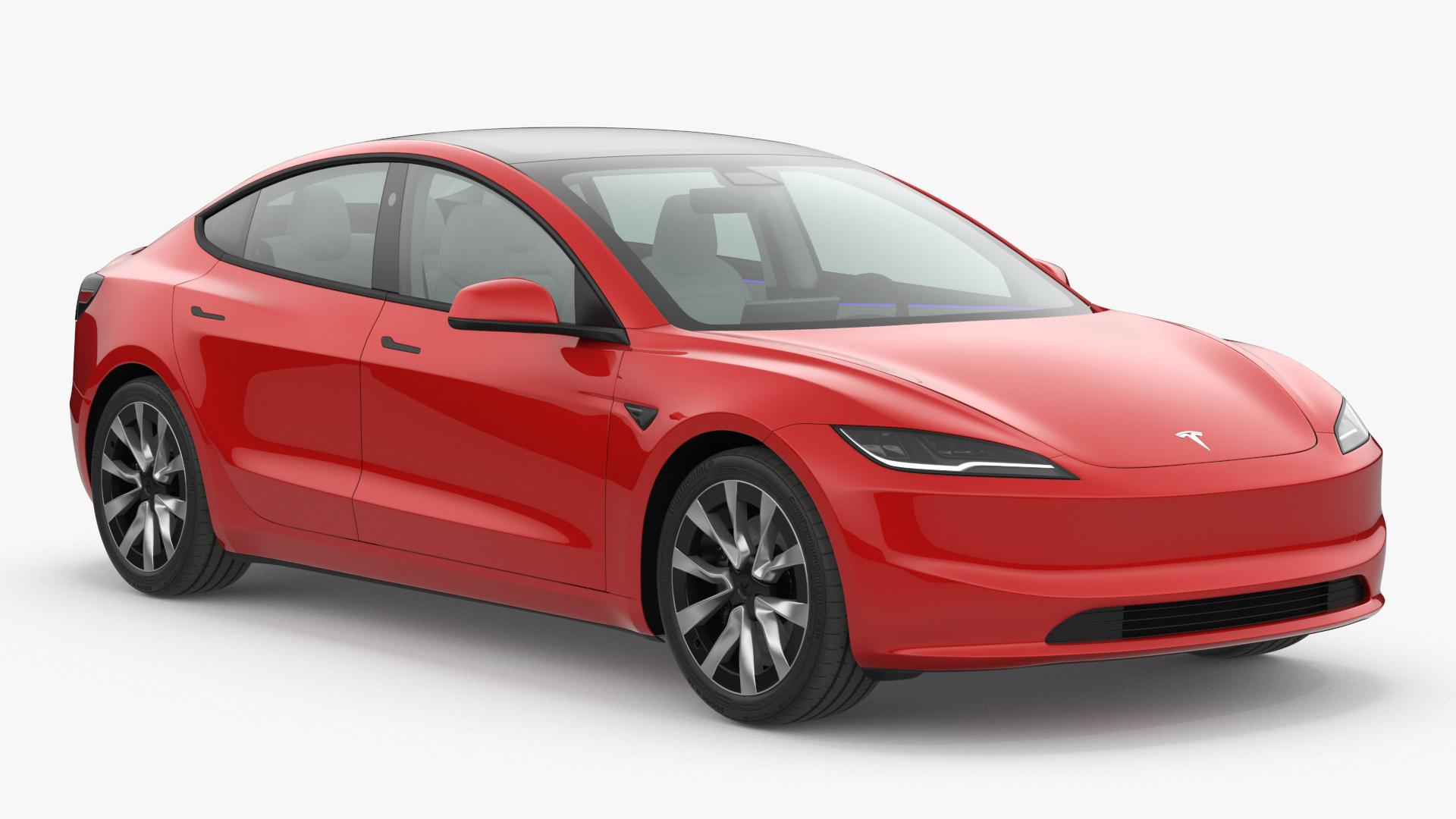 Tesla Model 3 2024 Red Lights On 3D