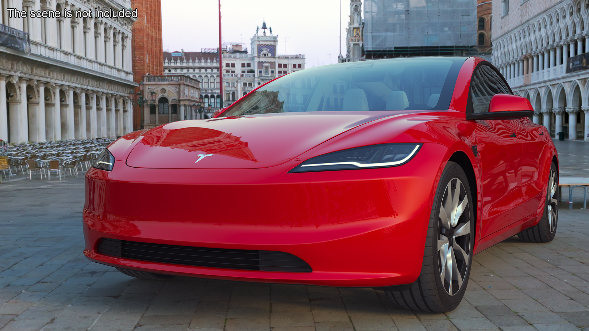 Tesla Model 3 2024 Red Lights On 3D