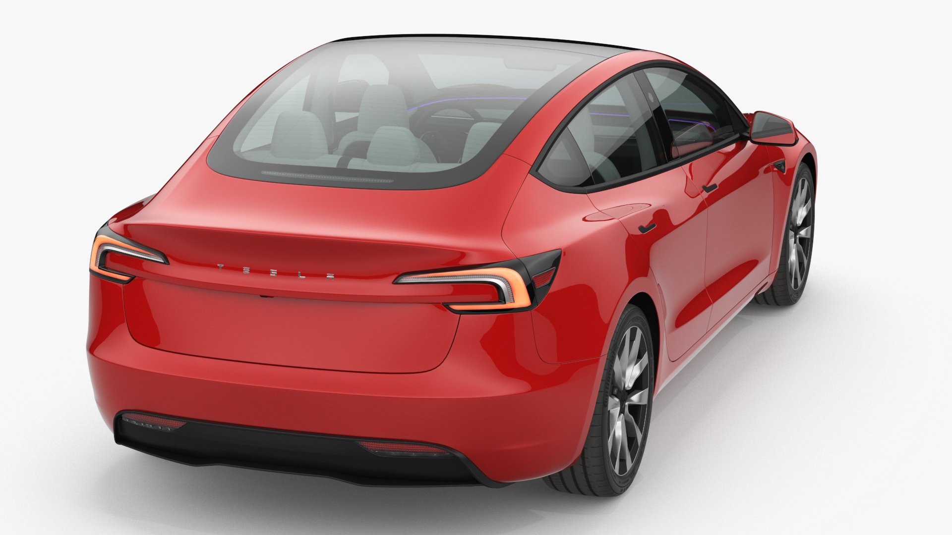 Tesla Model 3 2024 Red Lights On 3D