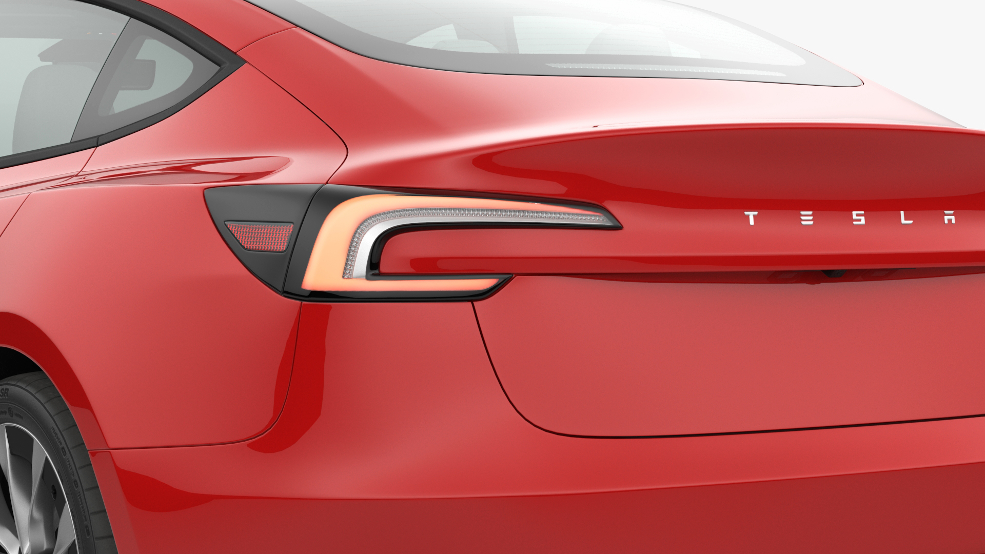 Tesla Model 3 2024 Red Lights On 3D