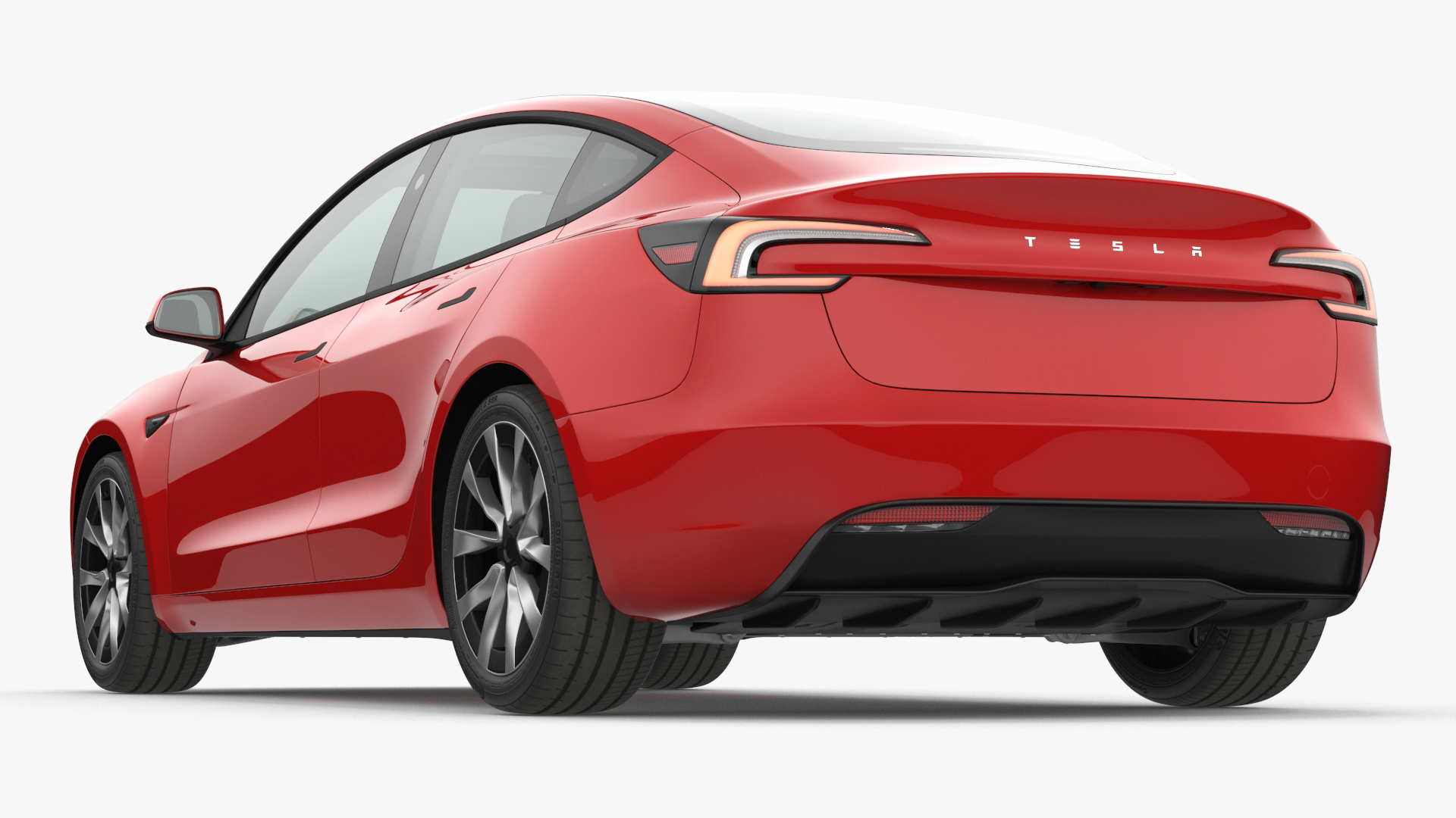 Tesla Model 3 2024 Red Lights On 3D