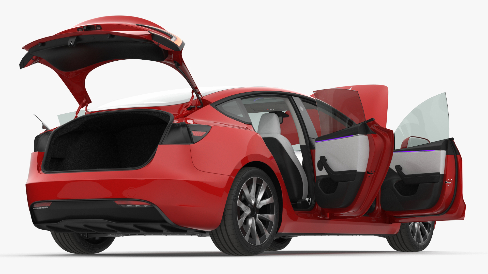 Tesla Model 3 2024 Red Lights On 3D