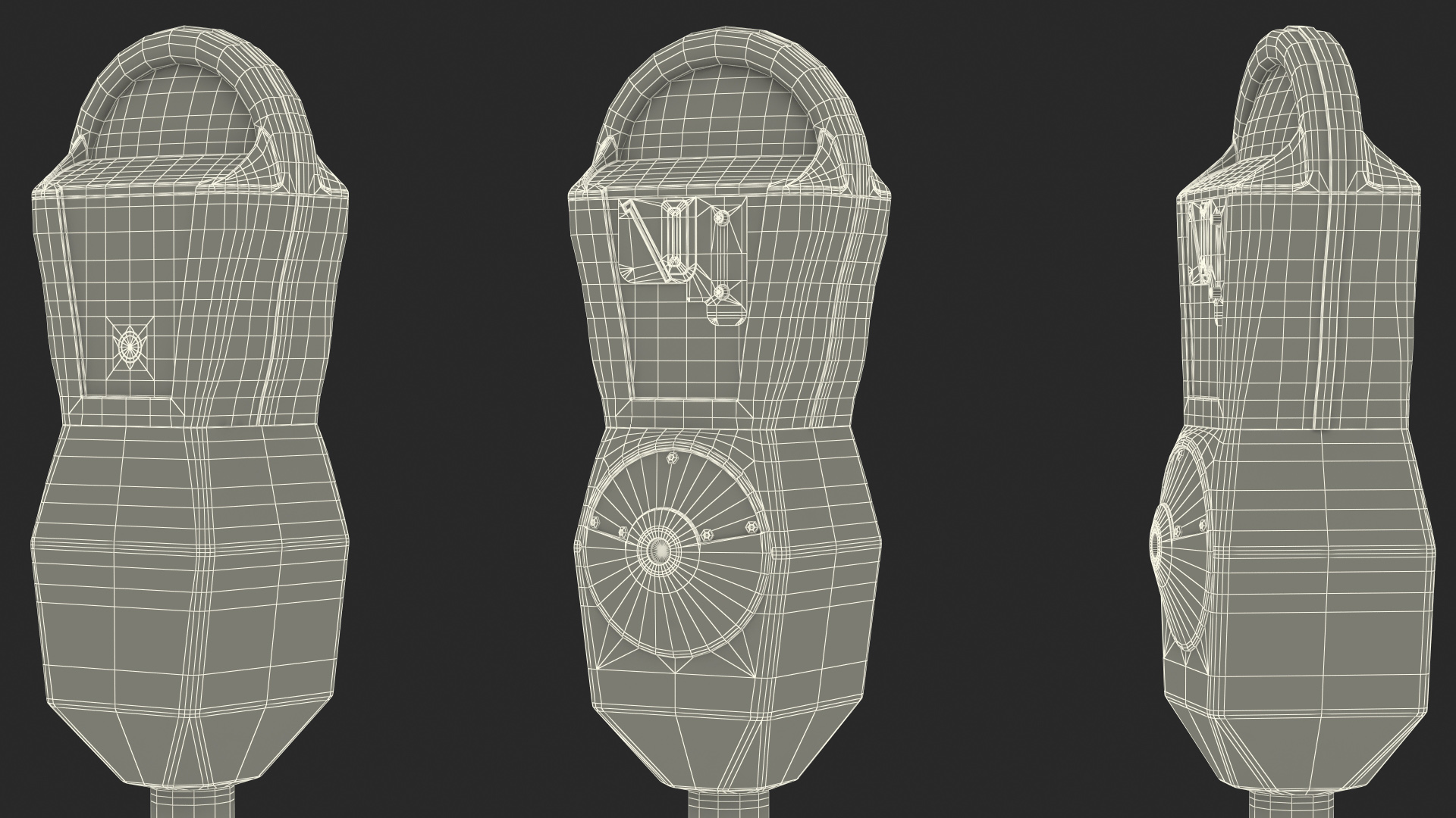 Parking Meter Dirty 3D model