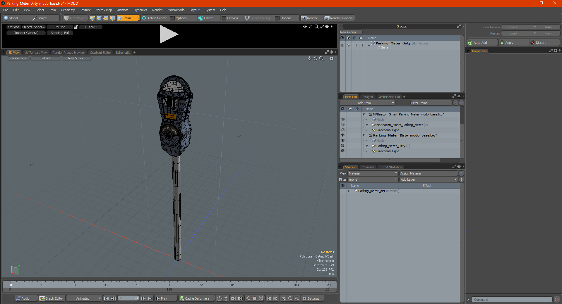 Parking Meter Dirty 3D model