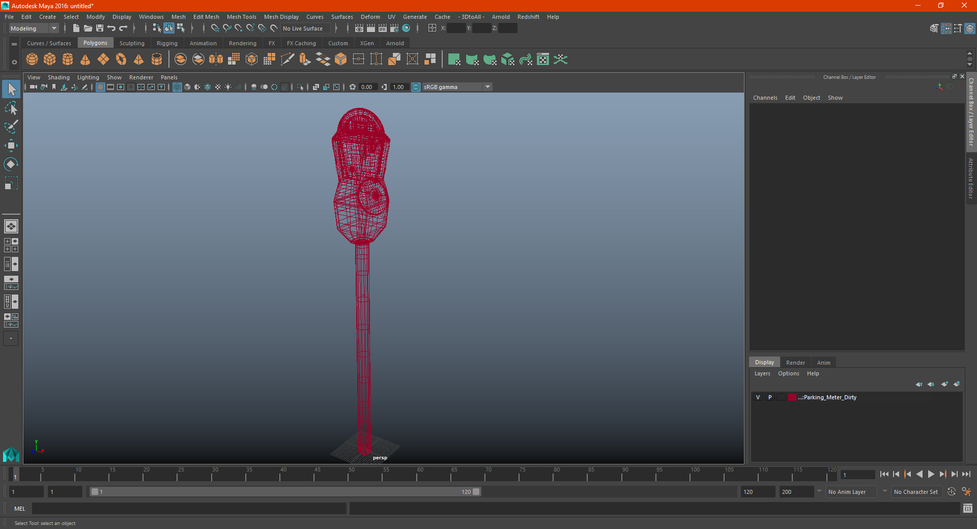 Parking Meter Dirty 3D model