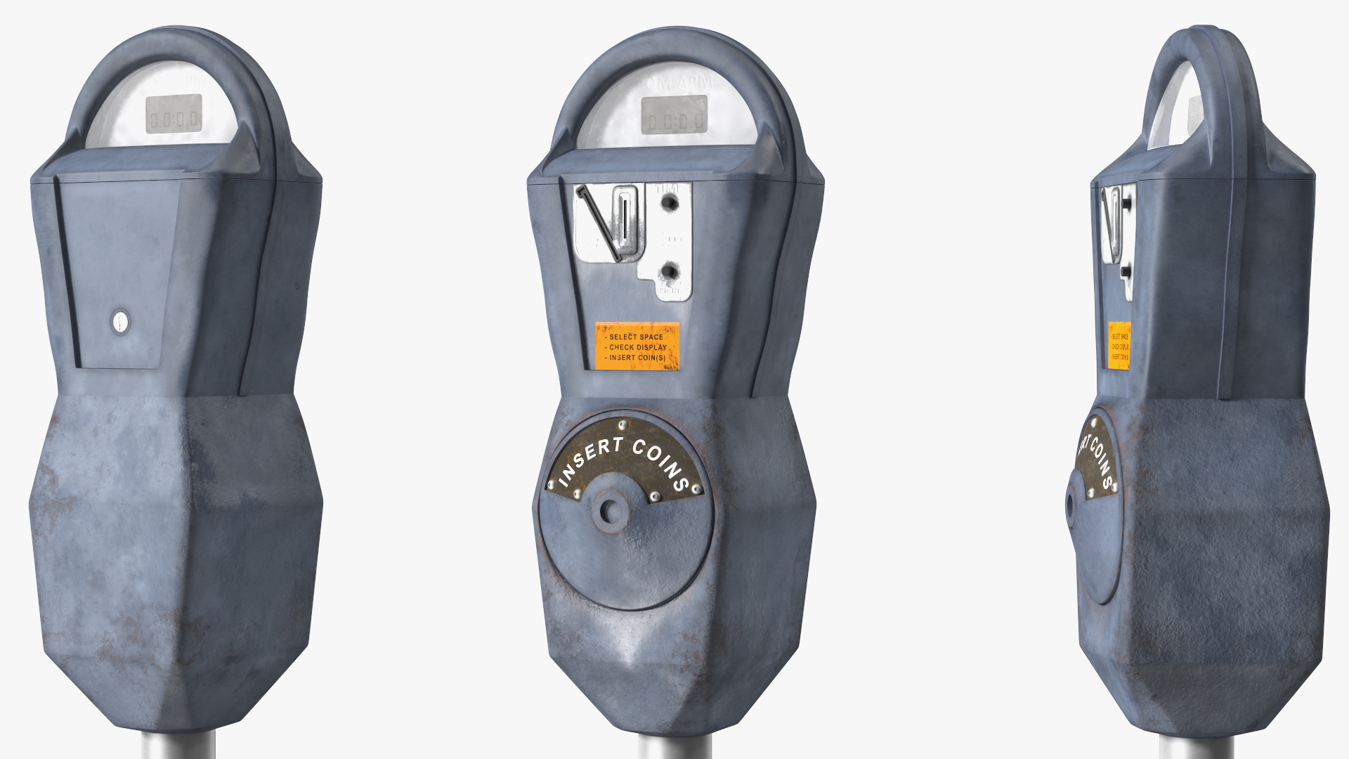 Parking Meter Dirty 3D model