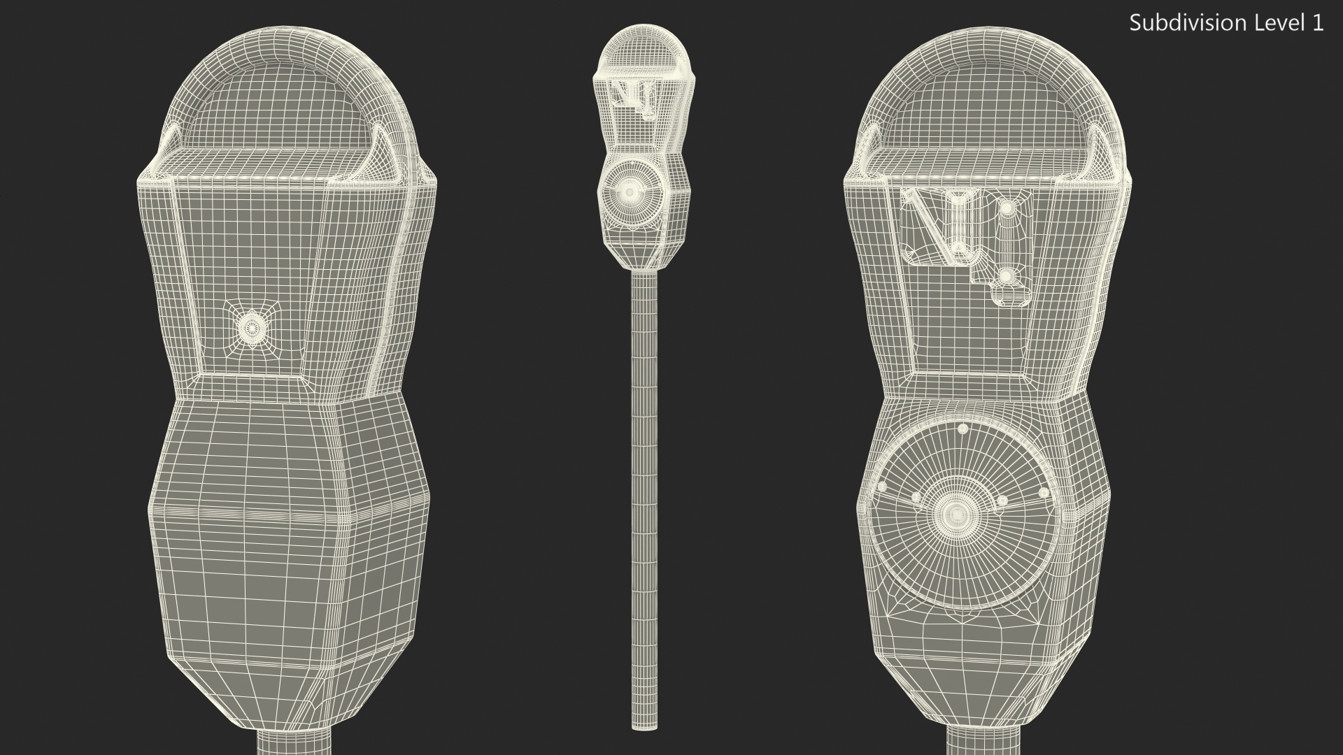 Parking Meter Dirty 3D model
