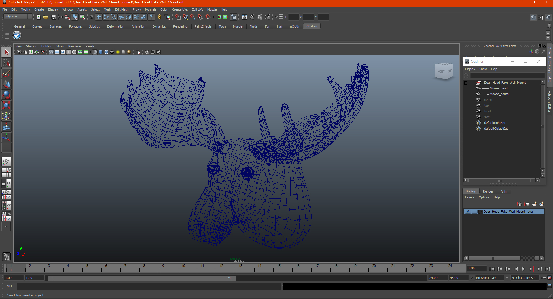 3D model Deer Head Fake Wall Mount