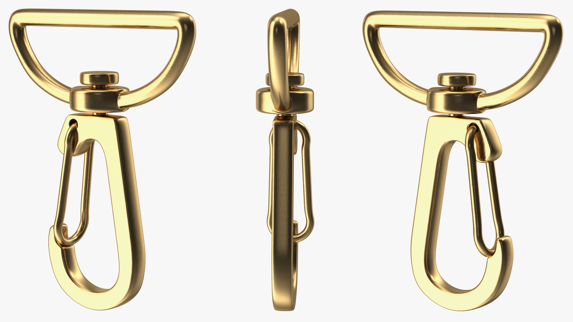 3D Metal Swivel Clasp Snap Hook Gold model
