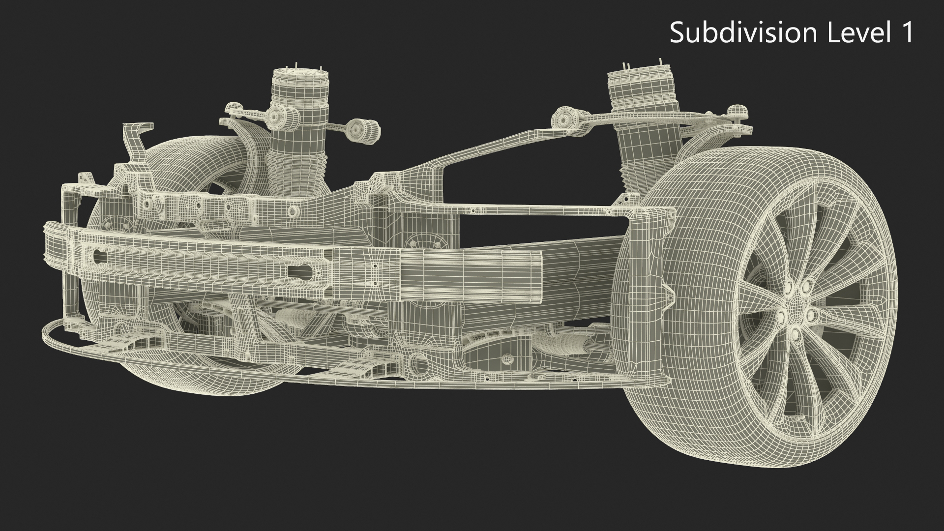 3D model Car Front Chassis with Suspension System