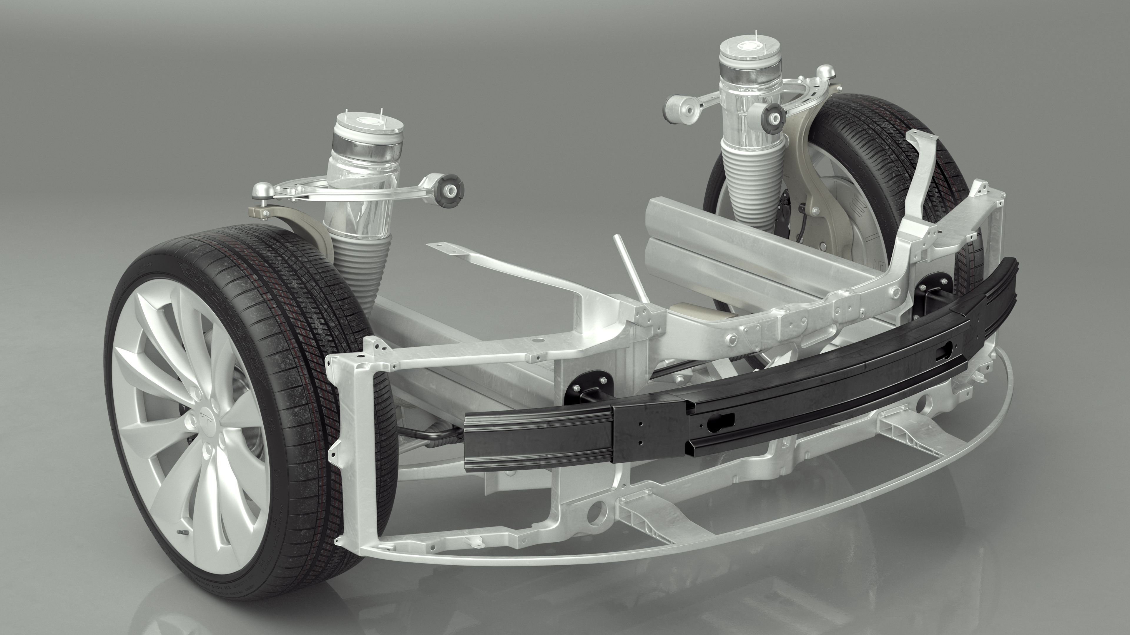 3D model Car Front Chassis with Suspension System