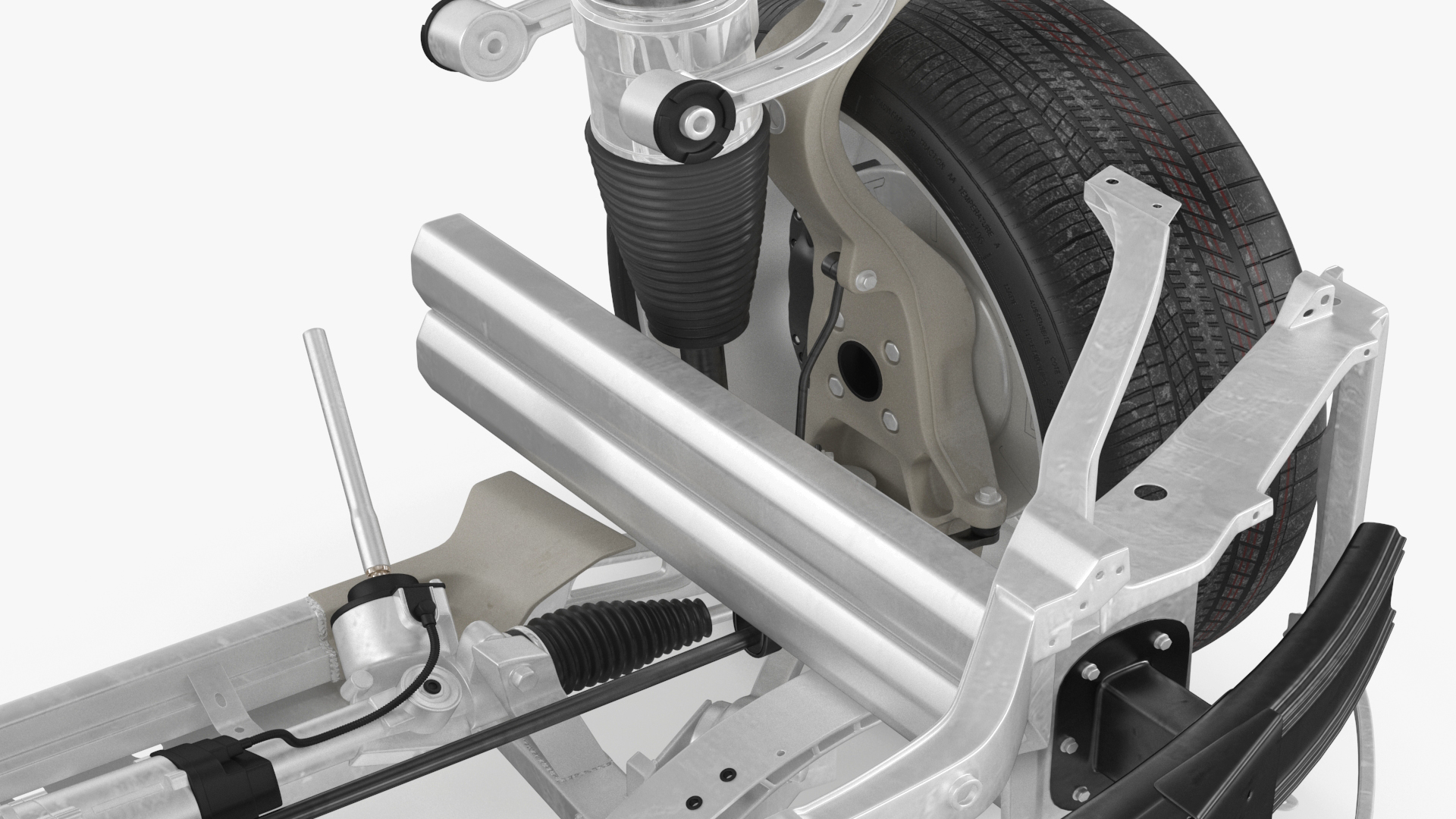 3D model Car Front Chassis with Suspension System