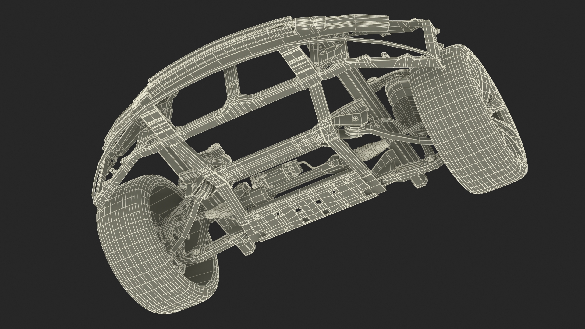 3D model Car Front Chassis with Suspension System