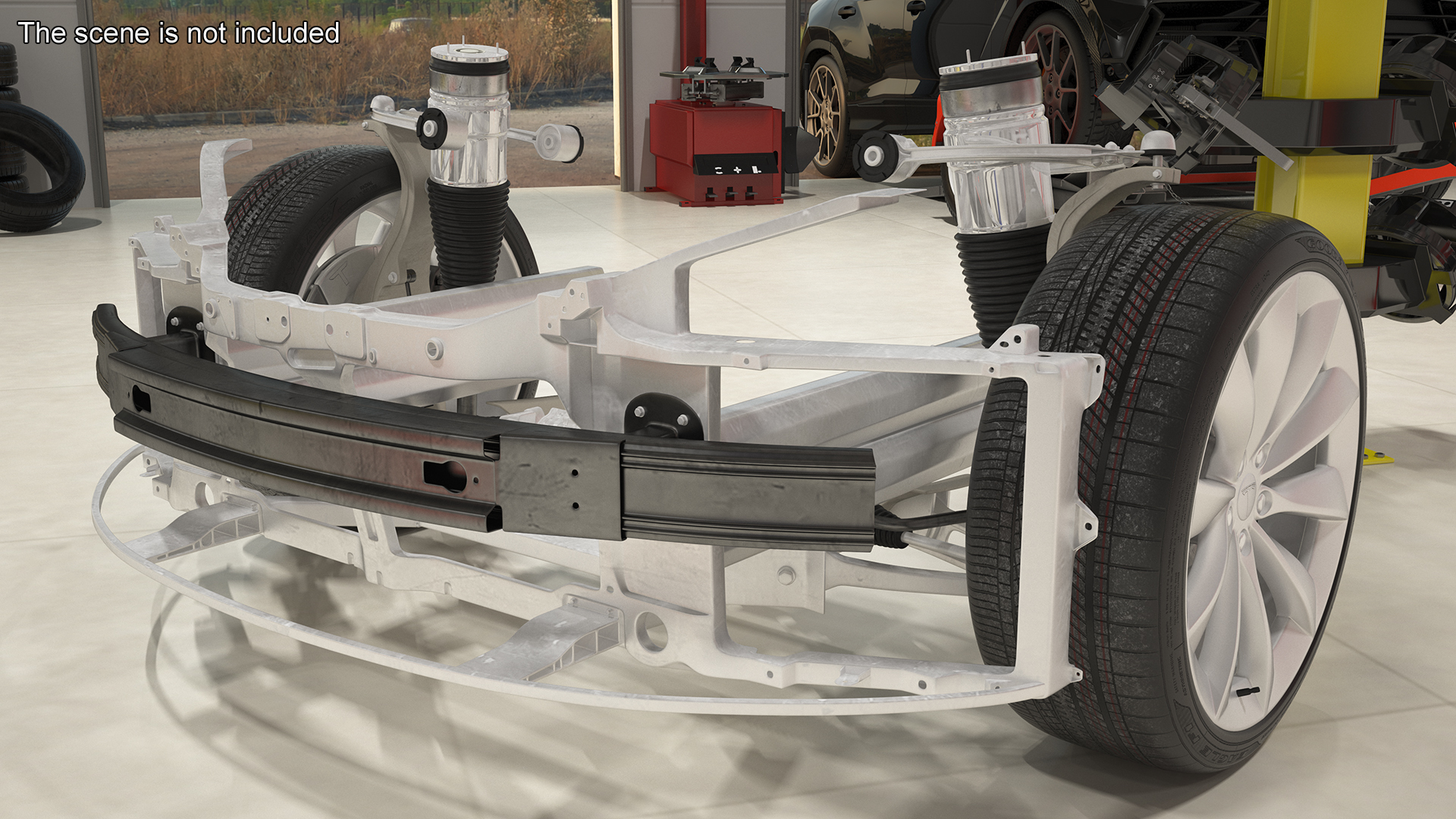 3D model Car Front Chassis with Suspension System