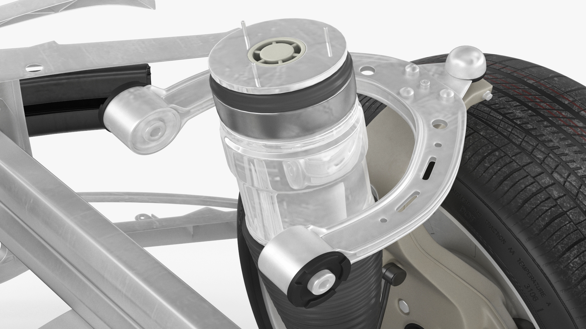 3D model Car Front Chassis with Suspension System