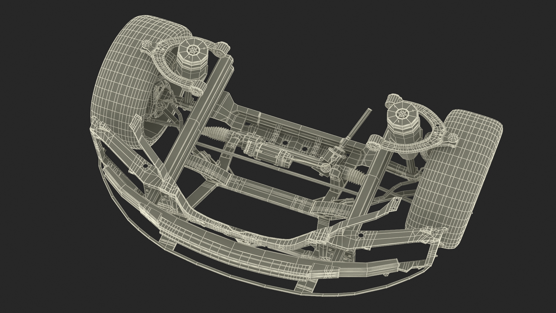 3D model Car Front Chassis with Suspension System